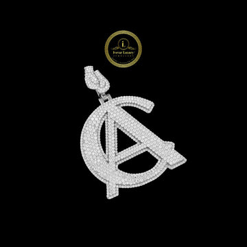 Signature Custom Interlocking Monogram Moissanite Diamond Iced Out 3D Initial Pendant By Ivevar