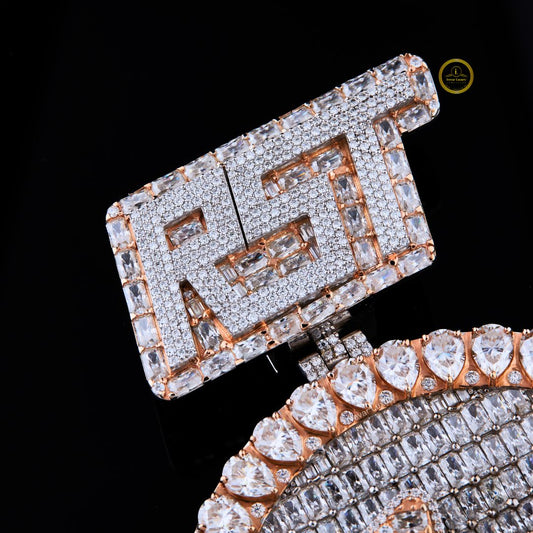 Men's Iced Out Letter Pendant - Gold Plated Moissanite Hip Hop Necklace