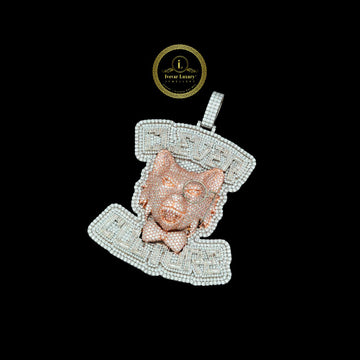 The Alpha Executive Custom Never Failure Wolf Moissanite Diamond Two Tone 3D Pendant By Ivevar