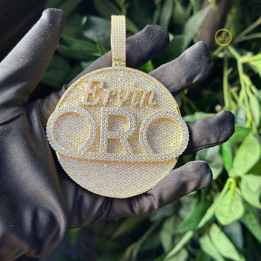 Custom From ERVIN ORO Moissanite Iced-Out 3D Medallion Pendant - view 2