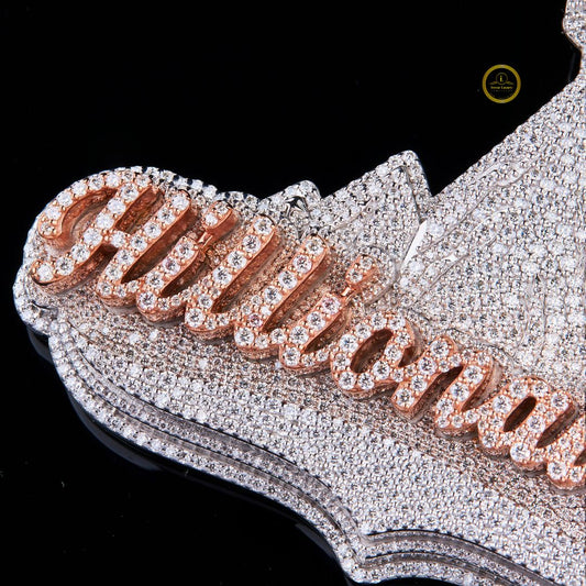 Custom Hillionairess Mountain Lab Diamond Enamel Pendant - view 3