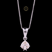 Antique Cut Lab Grown Diamond Pendant with Tapered Bail Chain