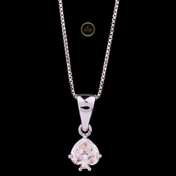 Antique Cut Lab Grown Diamond Pendant with Tapered Bail Chain