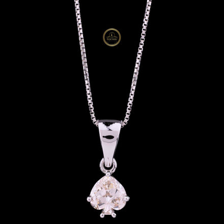 Antique Cut Moissanite Pendant with Tapered Bail Chain