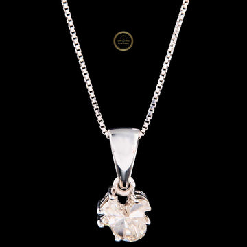 Fancy Cut Moissanite Diamond Pendant With Tapered Bail Box Chain