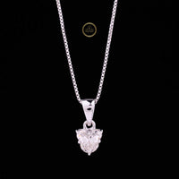 Antique Geometric Cut Lab Grown Diamond Solitaire Pendant Fine Box Chain