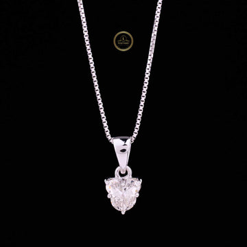 Antique Geometric Cut Lab Grown Diamond Solitaire Pendant Fine Box Chain