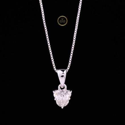 Antique Geometric Cut Moissanite Solitaire Pendant Fine Box Chain