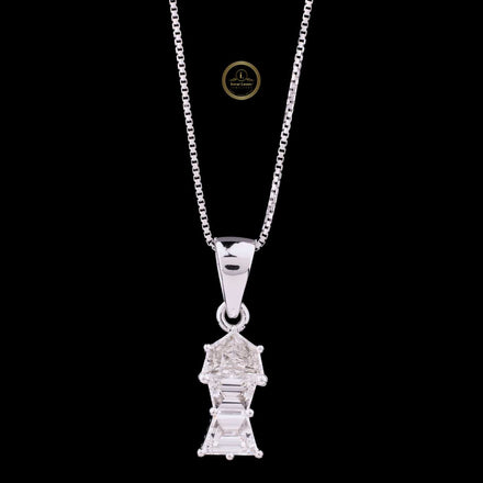 Unique Antique Cut Moissanite Drop Pendant With Tapered Bail