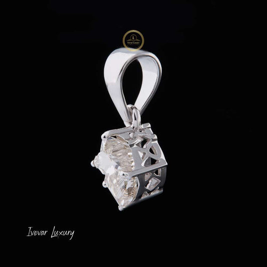 Contemporary Antique Cut Pendant with Box Link Chain - view 3