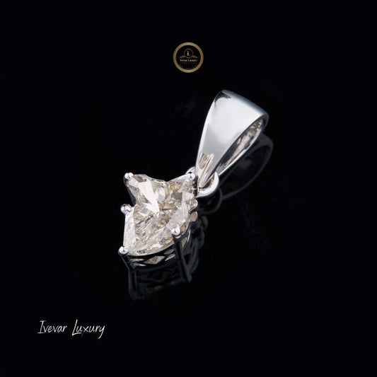 1.80 Fancy Shape Lab Grown Diamond Solitaire Pendant 14K Gold with Sterling Silver for Engagement