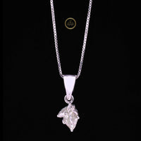 Contemporary Antique Cut Lab Grown Diamond Pendant with Box Link Chain
