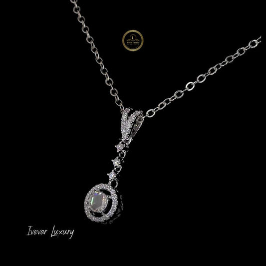 14K Gold Chain Featuring Natural Rose Cut Diamond Halo Pendant - view 2