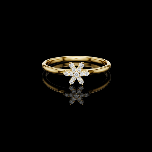 0.068 TCW Adorned with a Six Petal Lab Grown Diamond Bloom A Sparkling Fusion of Nature