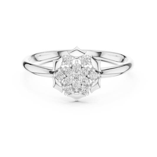 Round Cut Lab Diamond Floral Cluster Ring for Women - view 3