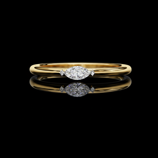0.10 TCW Majesty Lab Grown Diamond Solitaire Ring in Marquise Cut By Ivevar For Special Occasion