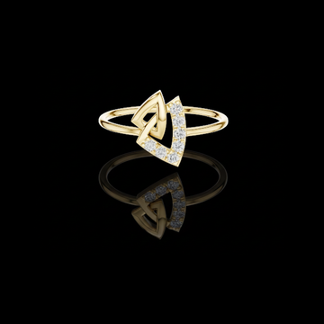 0.20 TCW Modern Luxury Open Moissanite Ring with Interlocking Geometric Shapes and Pave Diamonds