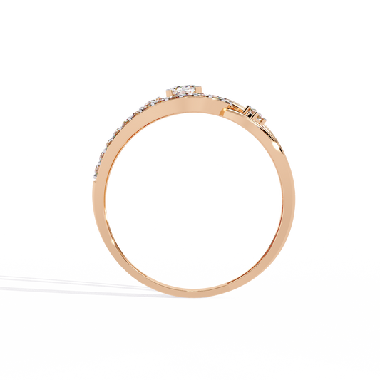 Open Wrap Oval Cut Wedding Ring With Pave Setting - view 3
