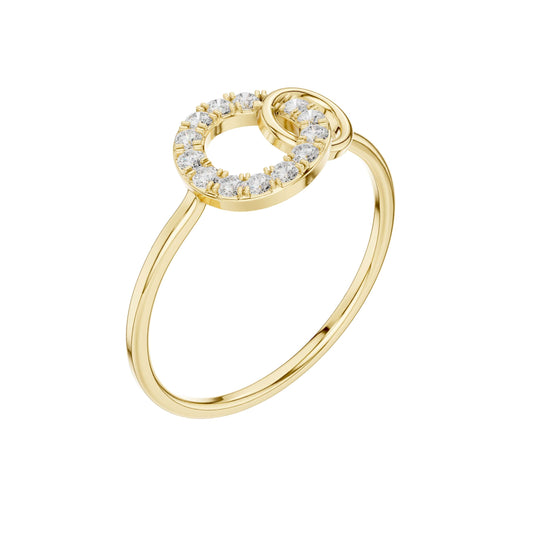 Round Cut Lab Diamond Interlocking Circle Ring for Women - view 4