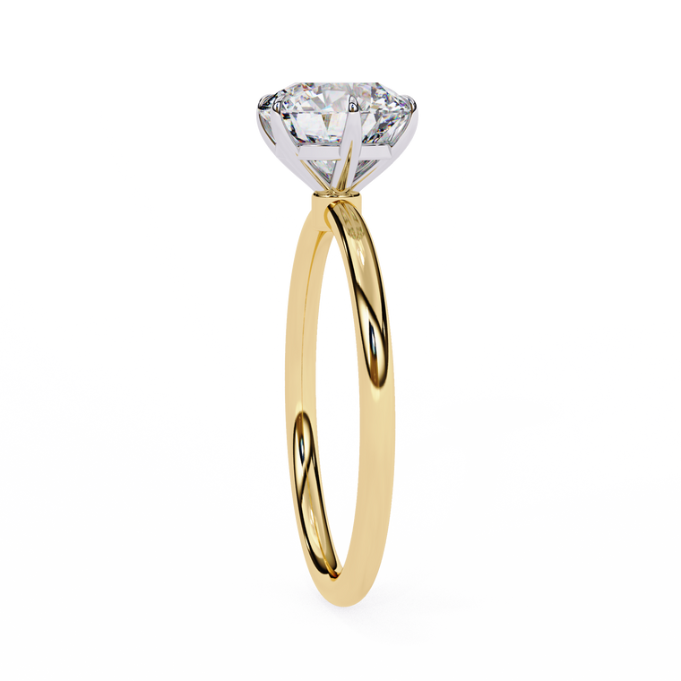 Floral Cluster Round Moissanite Minimalist Engagement Ring - view 2