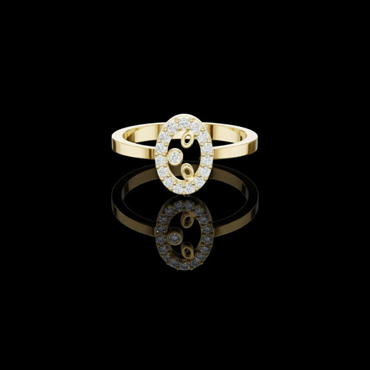 0.18 TCW Elegant Moissanite Round Cut with Open Halo Design Modern Statement Band