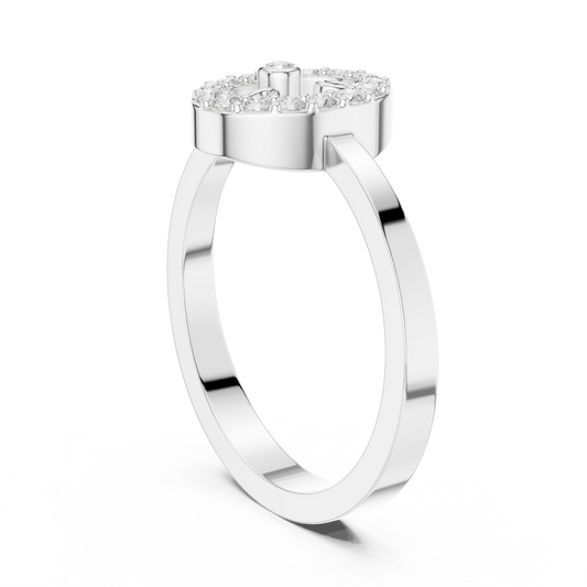 Open Oval Shape Halo Round Moissanite Statement Ring - view 4