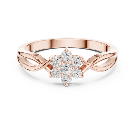 0.18 TCW Interlaced Gold Infinity Ring with Round Lab Grown Diamond Harmony For Your Girl