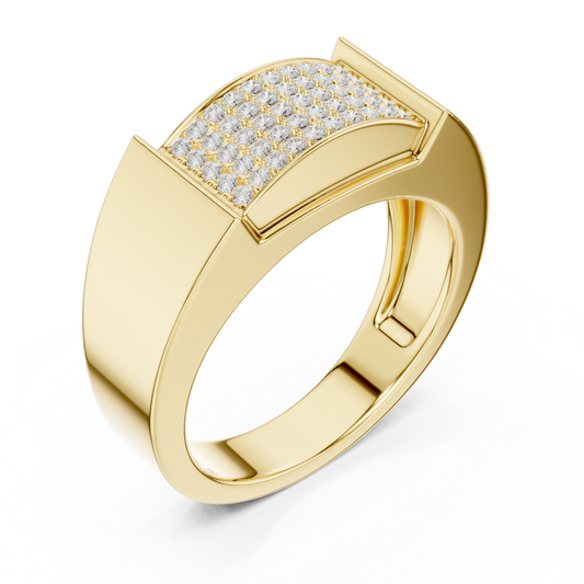 0.25 TCW Opulent Pavé Statement Ring with Precision Set Brilliant Moissanite Diamonds