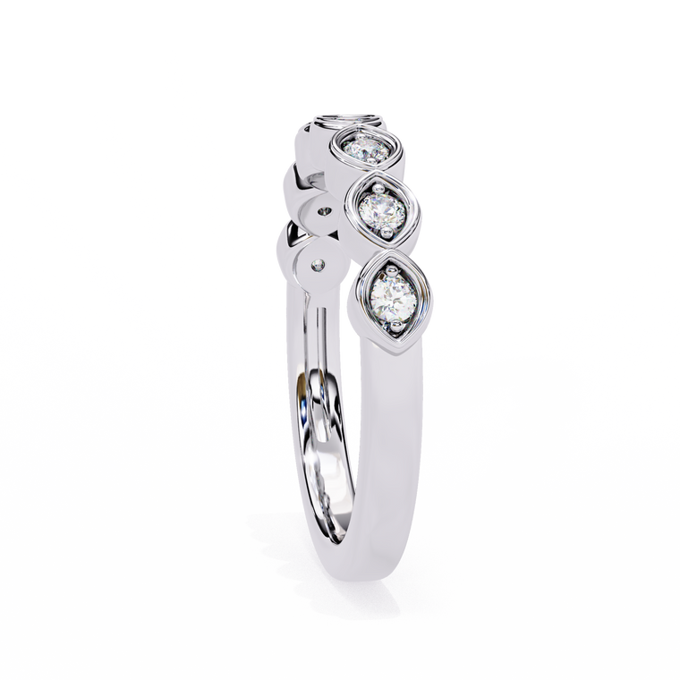 Round Cut Bezel Set Eternity Wedding Band - view 2