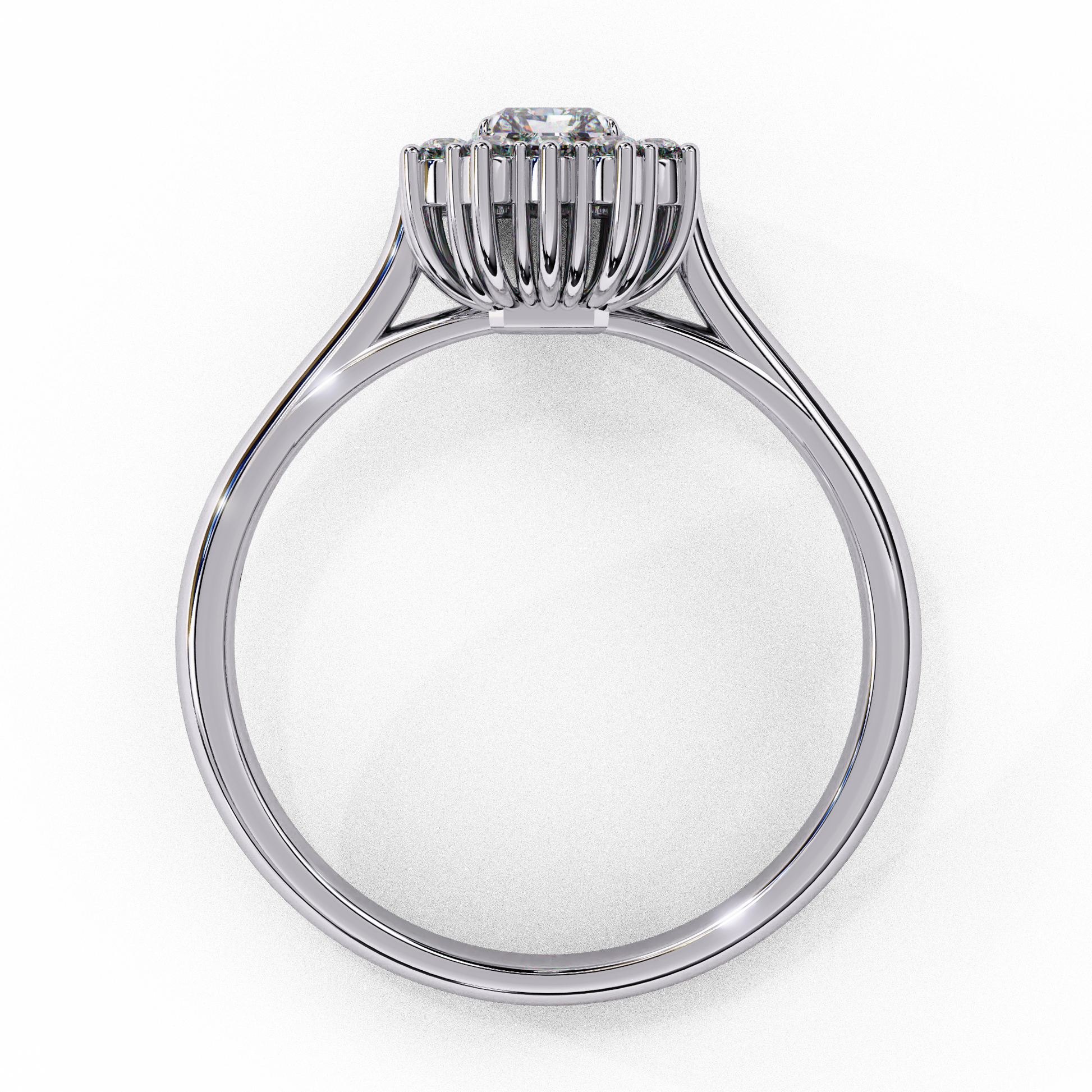 Silver ring with a diamond 