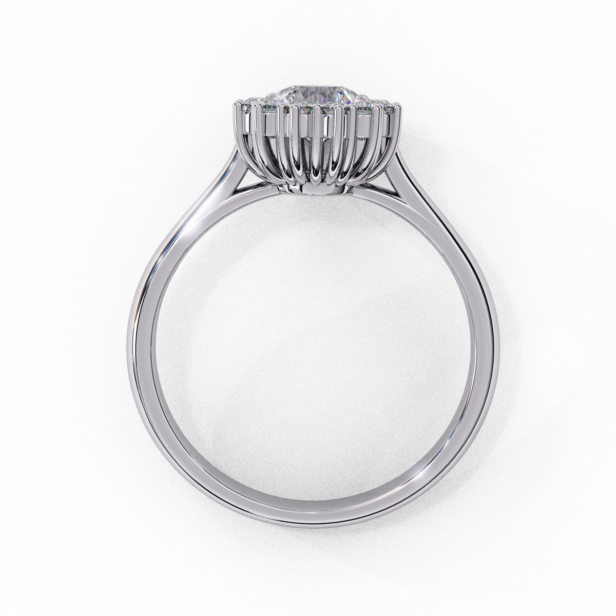 Silver ring with a diamond 