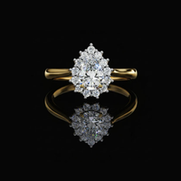 Pear Halo Lab Diamond Cathedral Ring