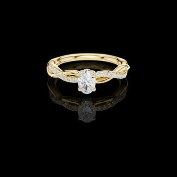 1.50 CT Oval Cut Lab Grown Diamond Twist Braided Engagement Ring with Sparkling Pave Accented Band