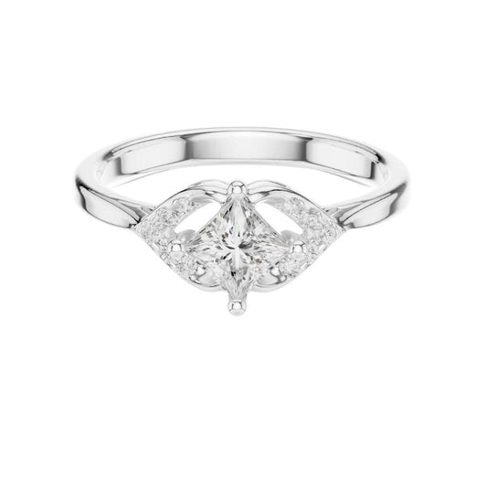 Princess Cut Moissanite Infinity Twist Solitaire Engagement Ring - view 3