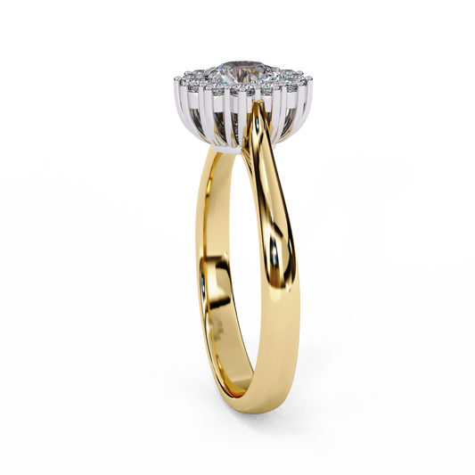 Round Halo Lab Diamond Infinity Twist Ring - view 3