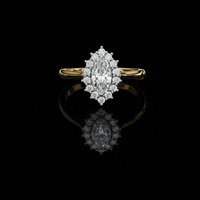 2.50 CT Exquisite Solid Gold Halo Lab Grown Marquise Cut Diamond Ring Gift For Special Occasion