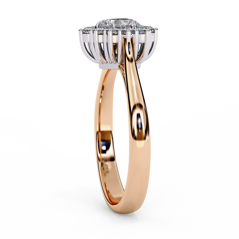 Cluster Halo Heart Cut Moissanite Engagement Ring - view 2