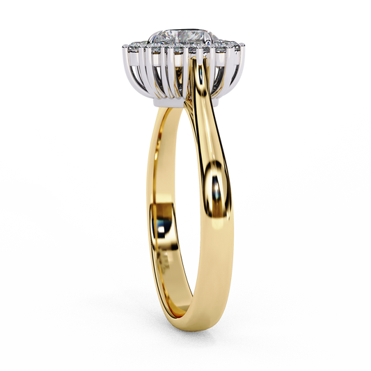 Cluster Halo Heart Cut Moissanite Engagement Ring - view 3
