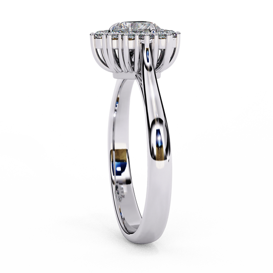 Cluster Halo Heart Cut Moissanite Engagement Ring - view 4
