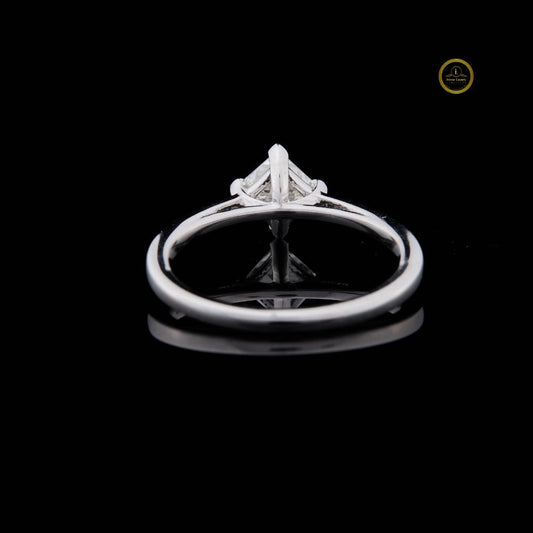 Princess Cut Moissanite Solitaire Engagement Ring With Cathedral Setting - view 4