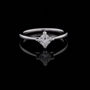 0.70 TCW Glamorous Princess Cut Moissanite Diamond Solitaire Promise Minimalist Ring