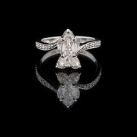 2.00 CT Sparkling Antique Shape Lab Grown Silhouette Diamond Ring Vintage Fine Jewelry