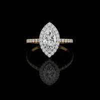 2.50CT Starry Night Inspired Celestial Marquise Cut Moissanite Diamond Engagement Ring