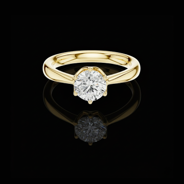 1.50 TCW Luxury Solitaire Ring with Brilliant Round Center Lab Grown Diamond Six Prong Luxury Design For Her