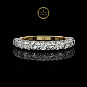2.00 TCW Elegant Lab Grown Diamond Round Cut Diamond Band Half Eternity Wedding Band