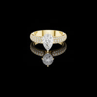 1.00 CT Gorgeous Lab Grown Pear Cut Ring For Bridal Look