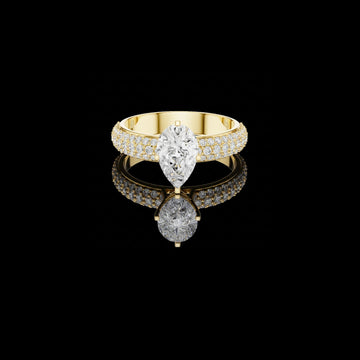 1.00 CT Gorgeous Lab Grown Pear Cut Ring For Bridal Look