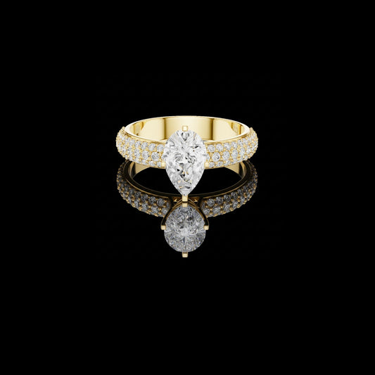 1.50 CT Gorgeous Lab Grown Pear Cut Ring For Bridal Look