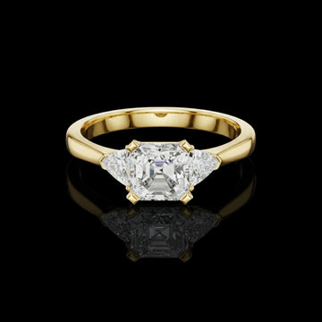 2.50 CT Vibrant Moissanite Asscher Cut Diamond Ring For Good Time