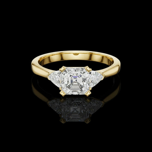 1.00 CT Vibrant Lab Grown Emerald Cut Diamond Ring For Good Time